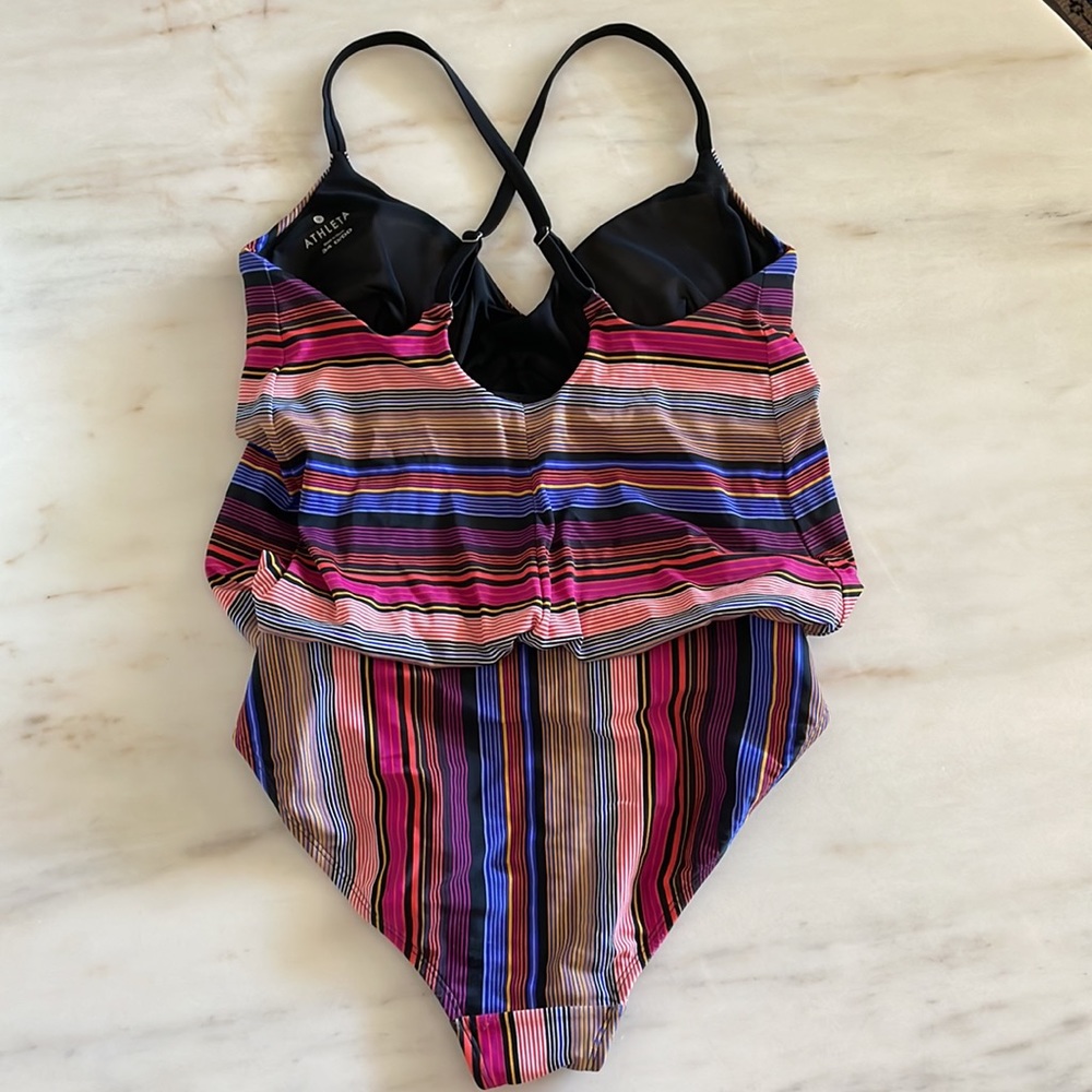 ATHLETA Women's Capri Striped Blousy One Piece Swimsuit Swimwear 34D/DD - Picture 7 of 10